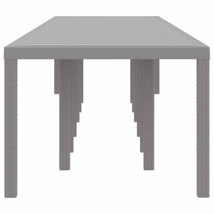 vidaXL Garden Table Light Grey 400 x 100 x 73 cm Poly Rattan