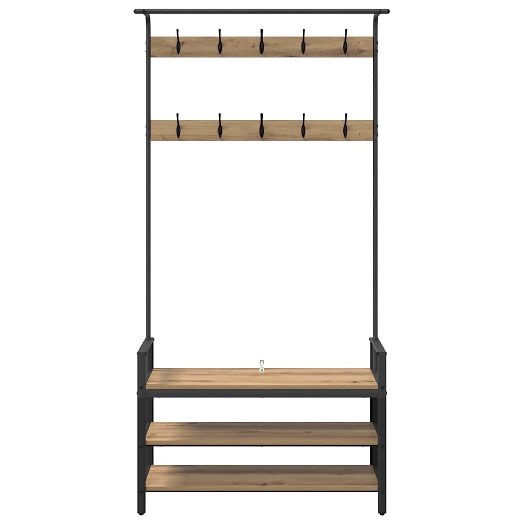 vidaXL Coat Rack Artisan Oak 95 x 34 x 184 cm Engineered wood