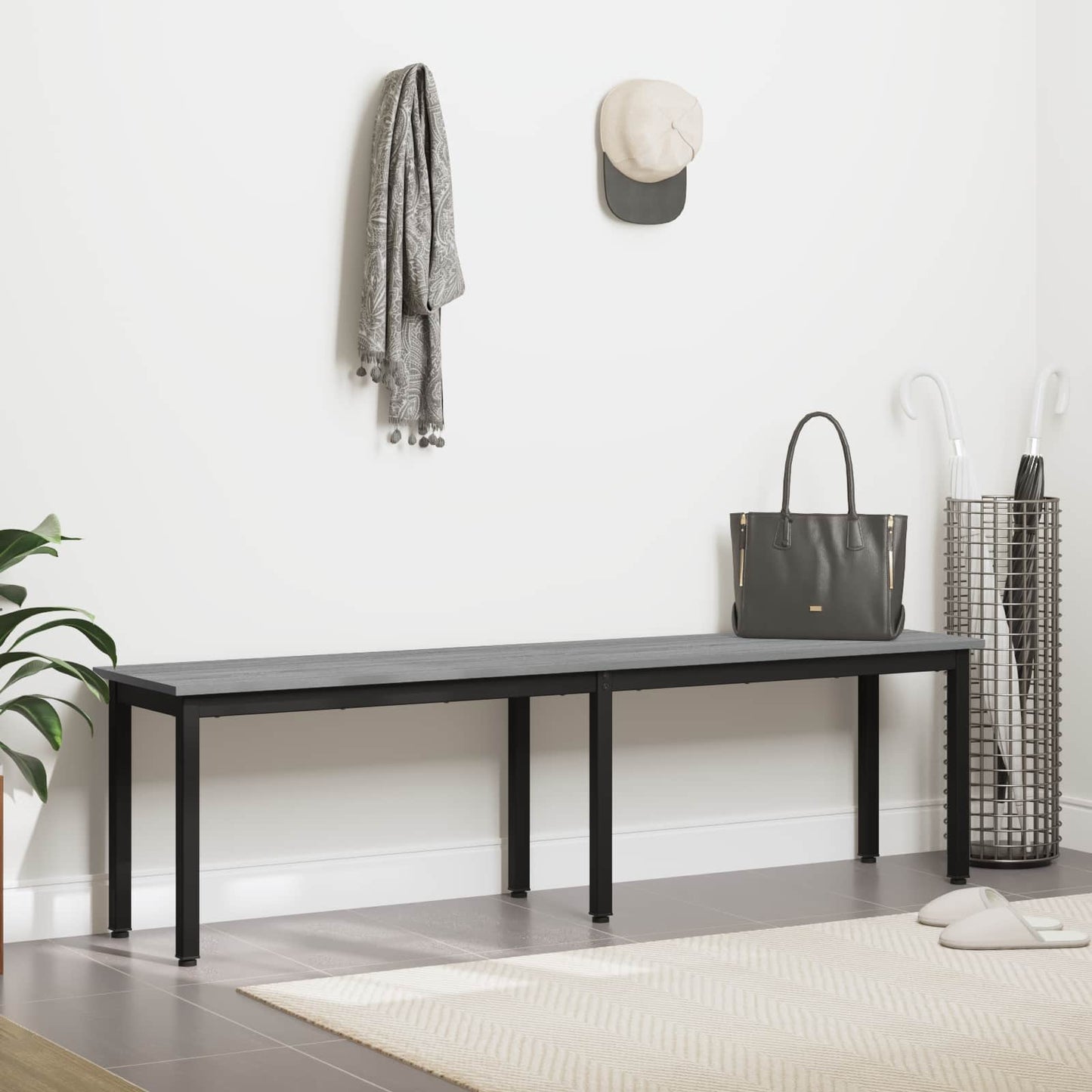 vidaXL Bench Grey Sonoma 160 x 35 x 45 cm Engineered Wood