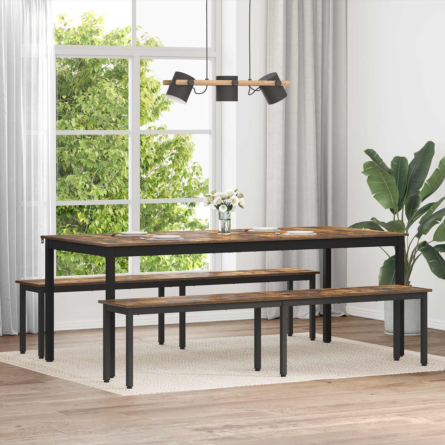 vidaXL Bench Smoke Oak 200 x 35 x 45 cm Engineered Wood