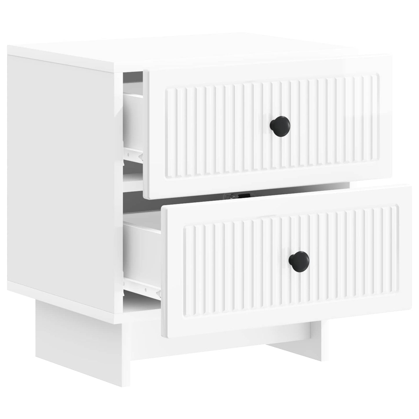 vidaXL Bedside Cabinet High Gloss White 43 x 34.5 x 47.5 cm