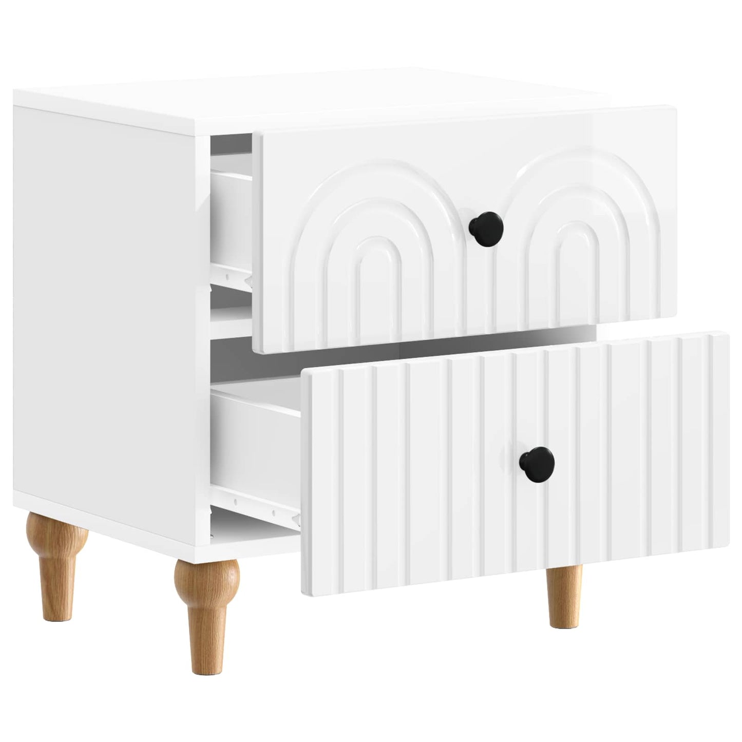 vidaXL Bedside Cabinet with Drawer High Gloss White 43 x 34.5 x 48 cm