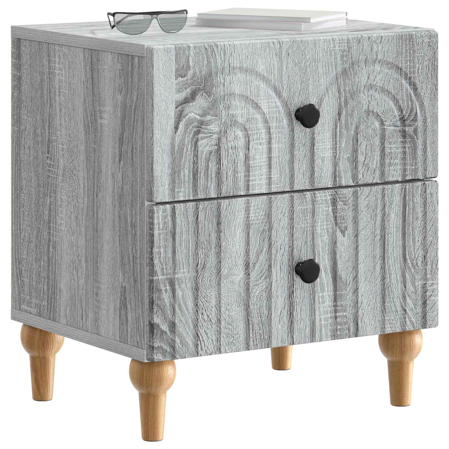 vidaXL Bedside Cabinet Grey Sonoma 43 x 34.5 x 48 cm Engineered Wood
