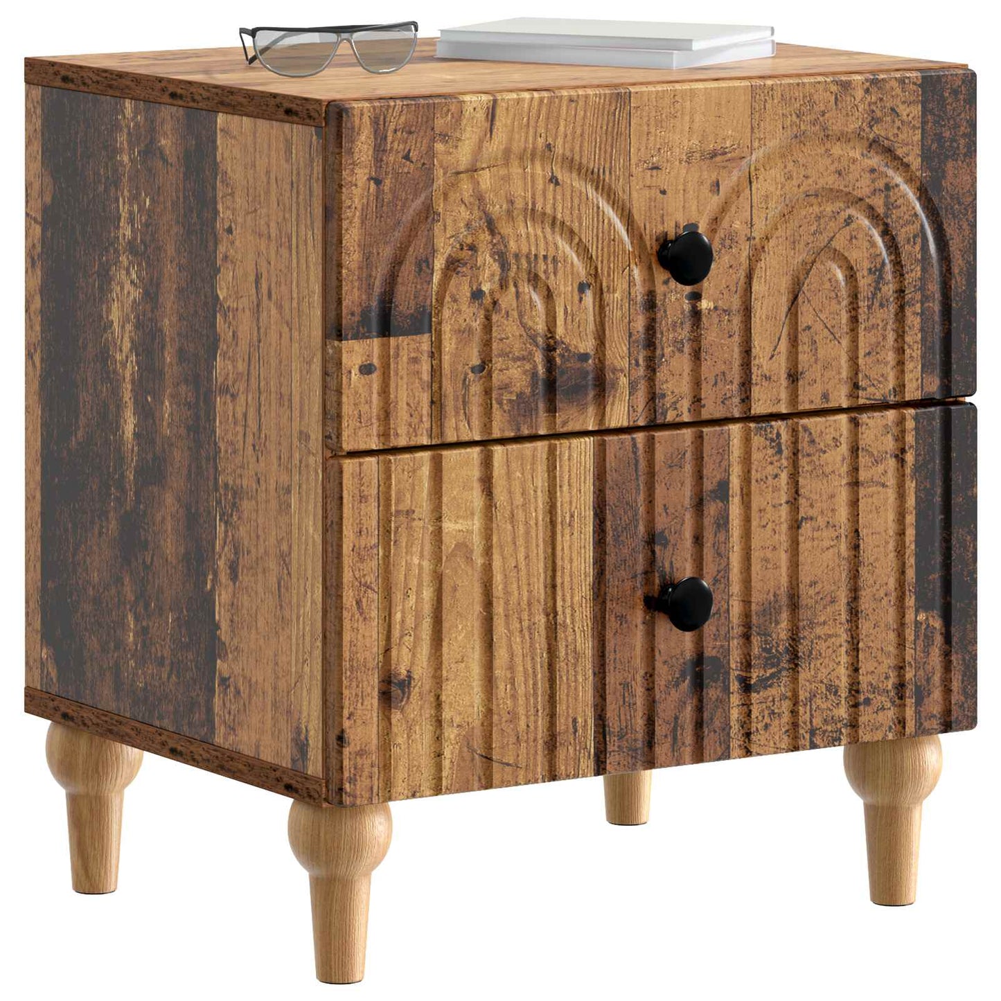 vidaXL Bedside Cabinet Old Wood 43 x 34.5 x 48 cm Engineered Wood