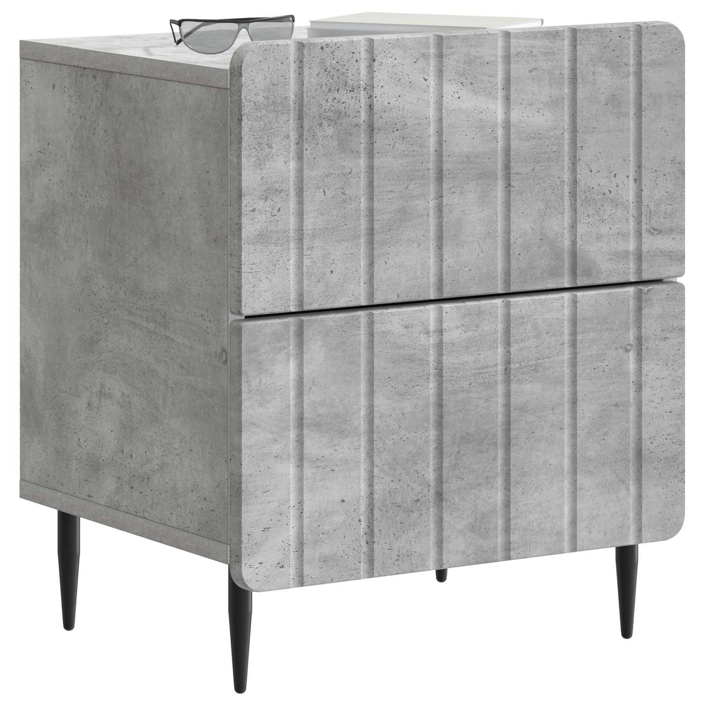 vidaXL Bedside Cabinet with Drawer Concrete Grey 43 x 34.5 x 49.5 cm