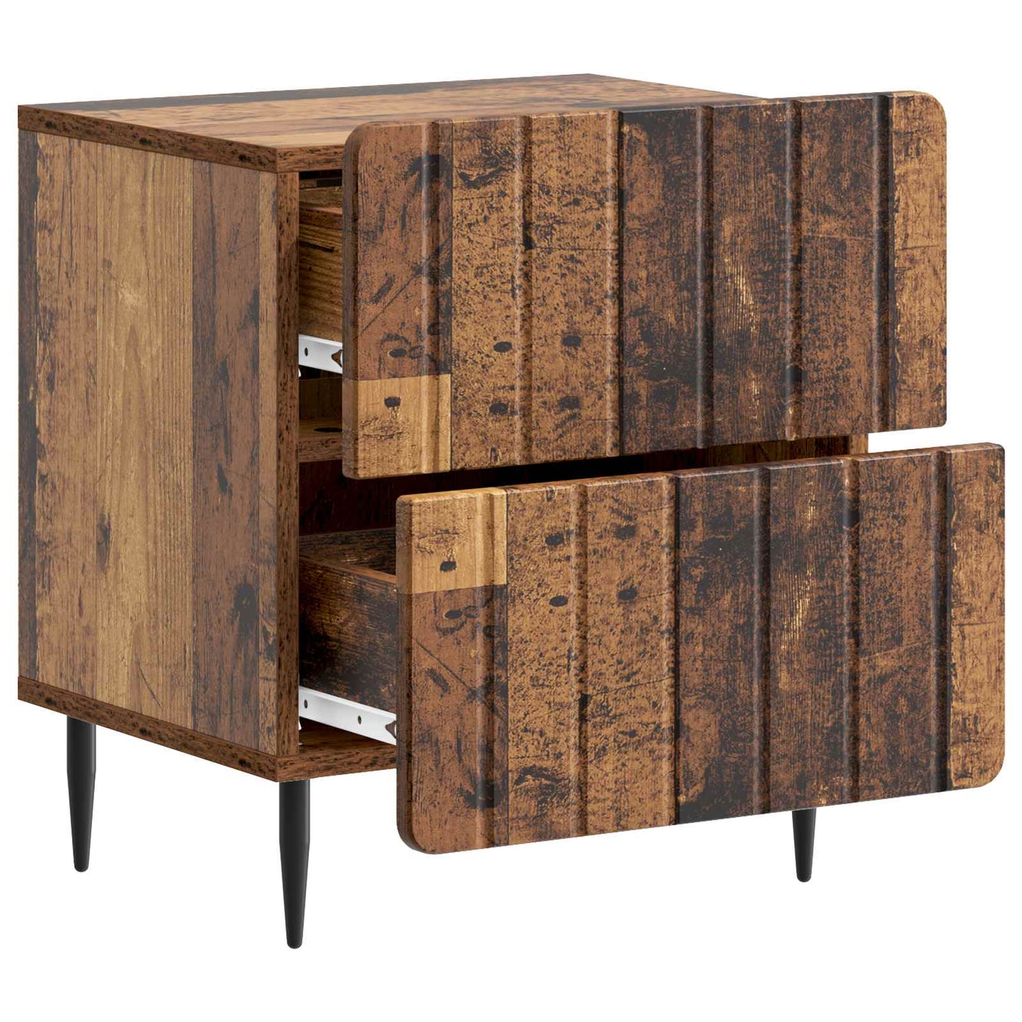 vidaXL Bedside Cabinet Old Wood 43 x 34.5 x 49.5 cm Engineered Wood