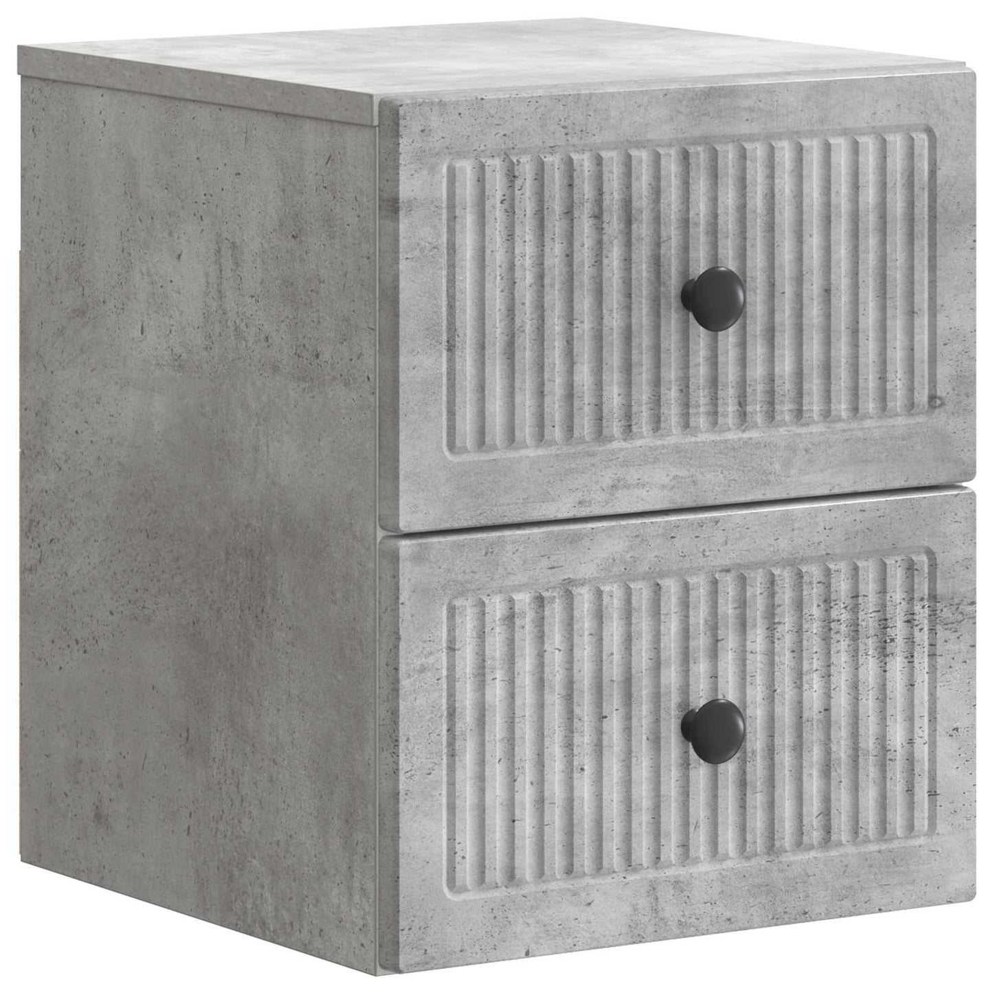 vidaXL Wall-Mounted Bedside Cabinet Concrete Grey 33 x 34.5 x 40 cm
