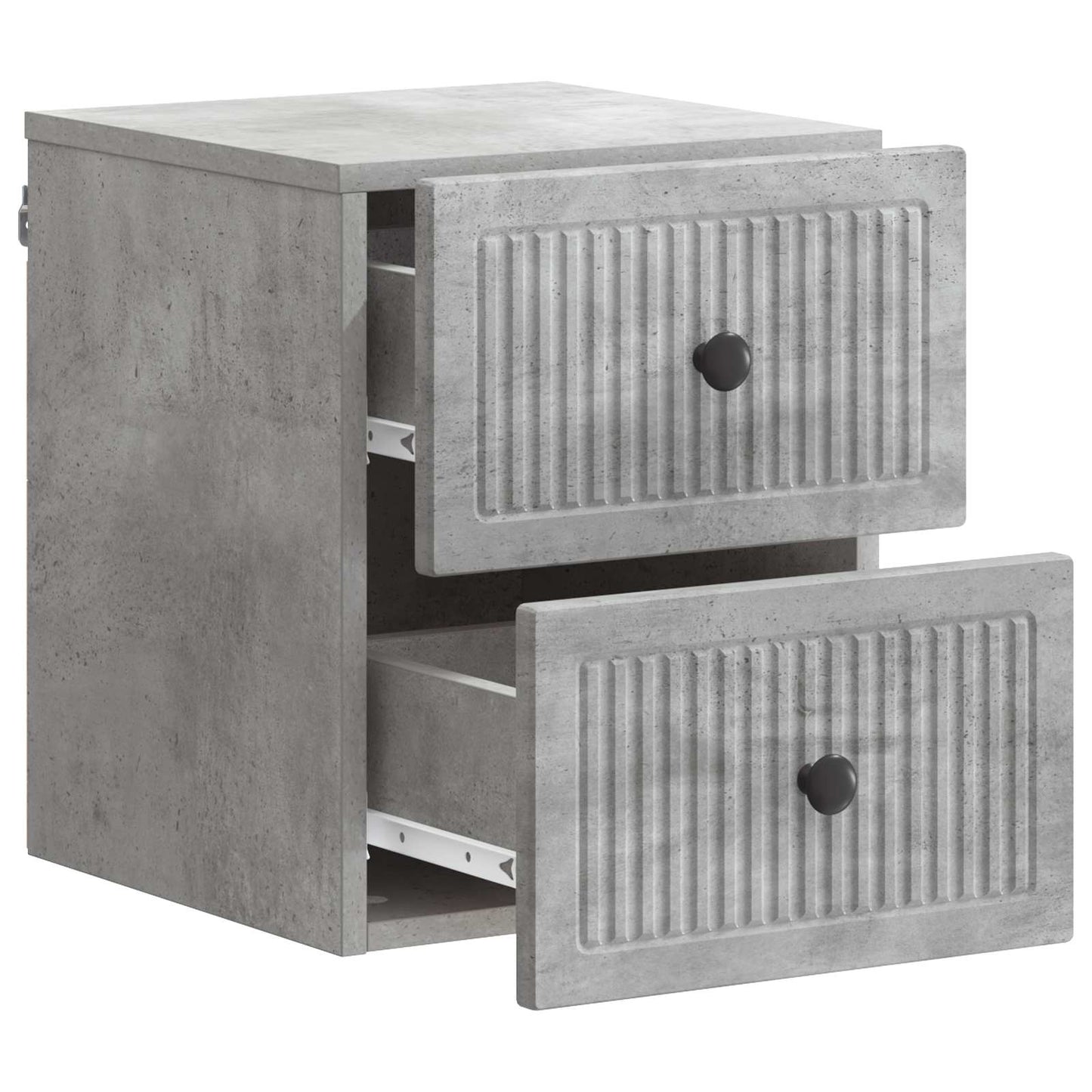 vidaXL Wall-Mounted Bedside Cabinet Concrete Grey 33 x 34.5 x 40 cm