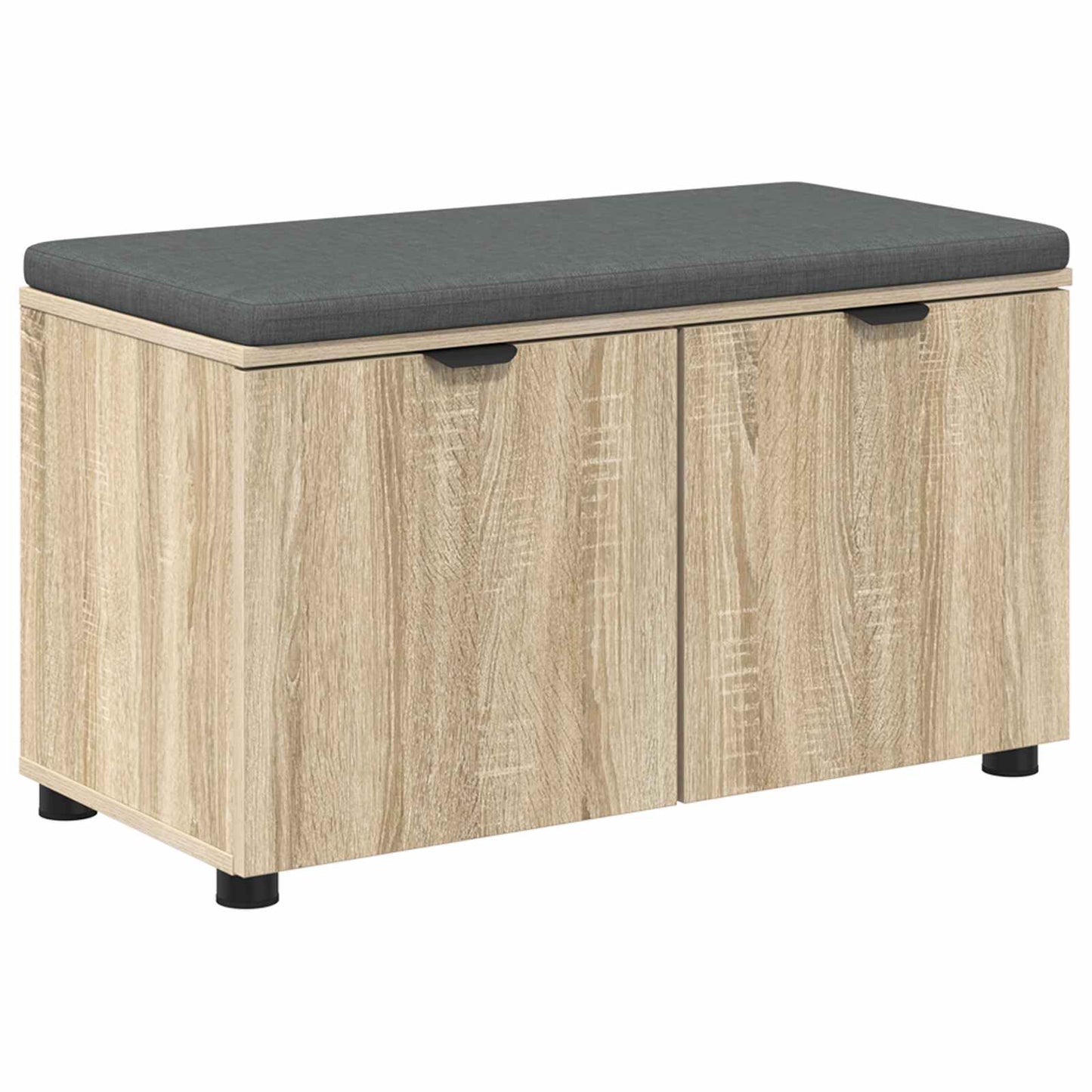 vidaXL Hall Bench with Cushion with Shelf Sonoma Oak 80 x 38 x 46 cm