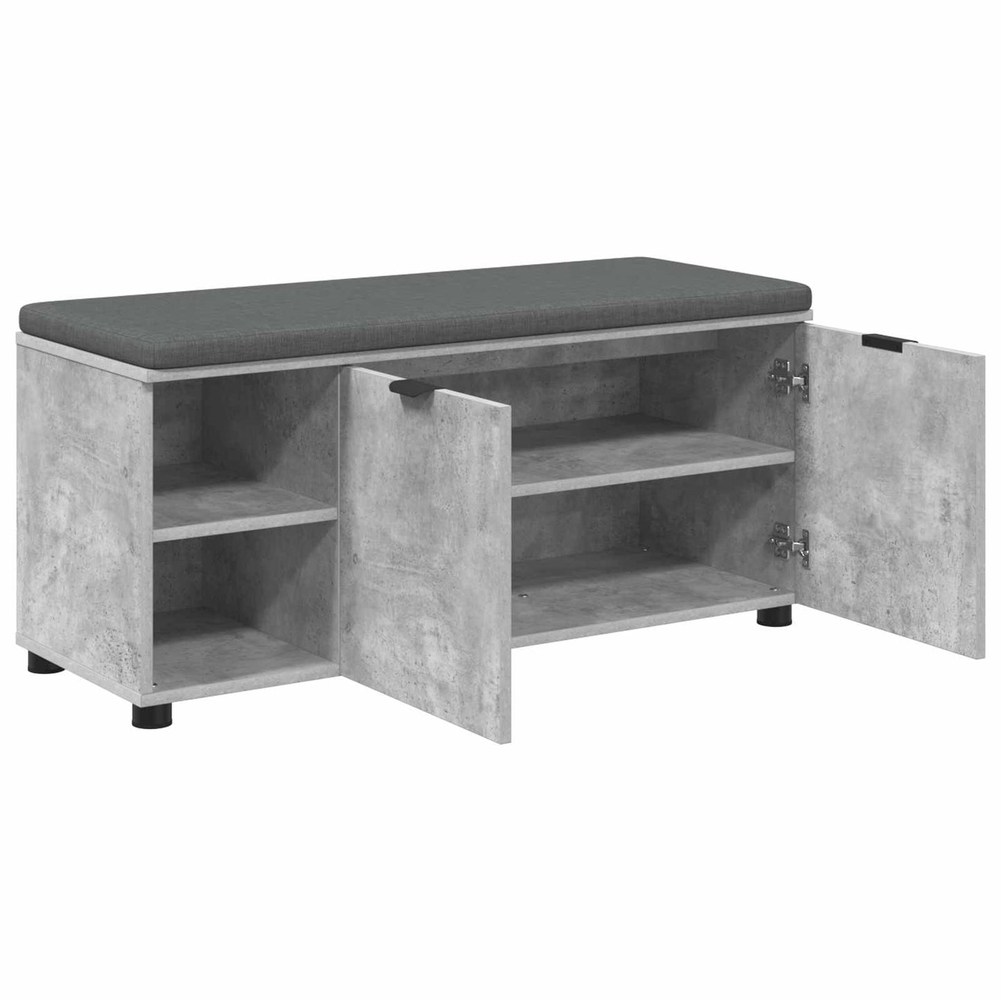 vidaXL Hall Bench with Cushion Concrete Grey 100 x 38 x 46 cm
