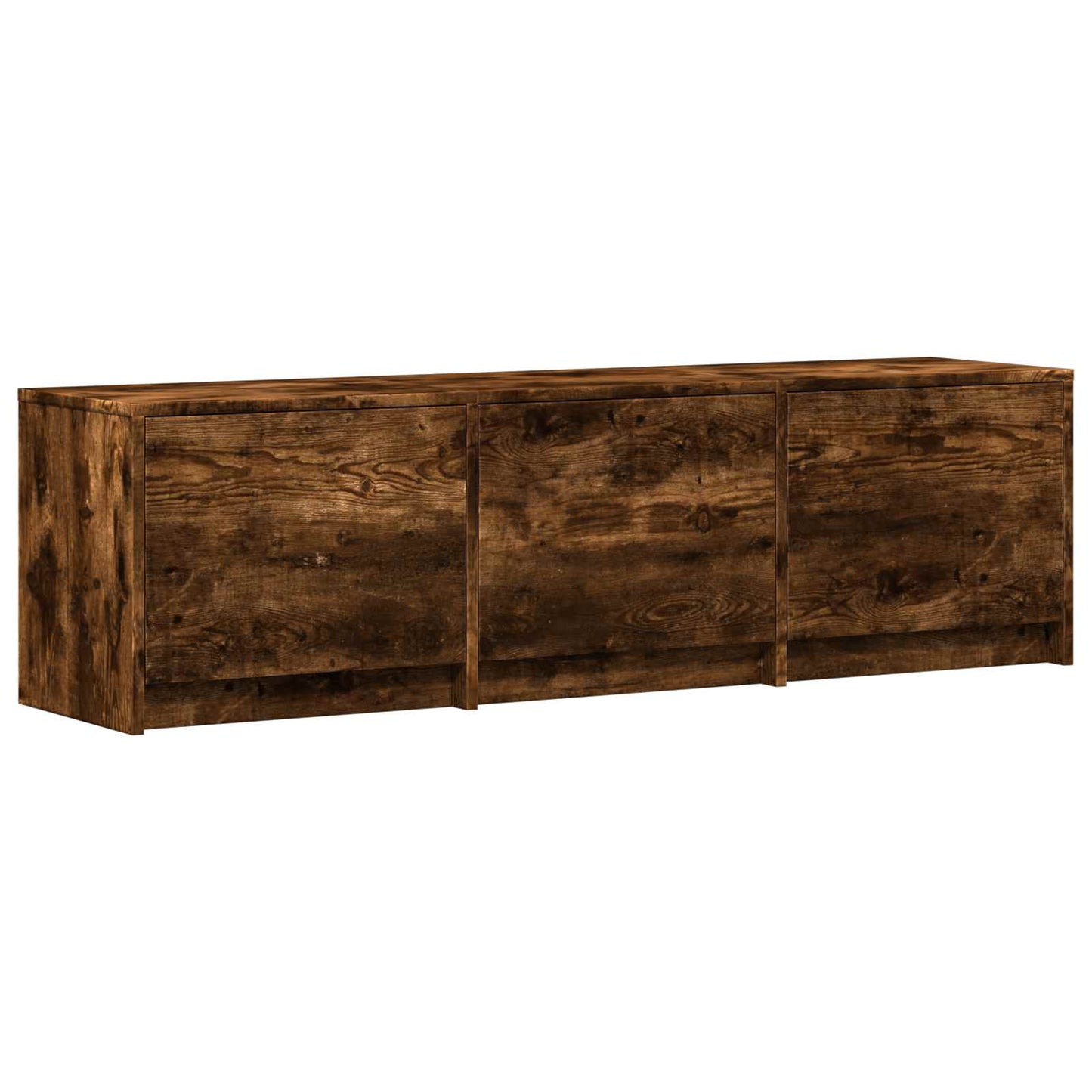 vidaXL TV Cabinet with LED Smoked Oak 140 x 34 x 40 cm Engineered Wood