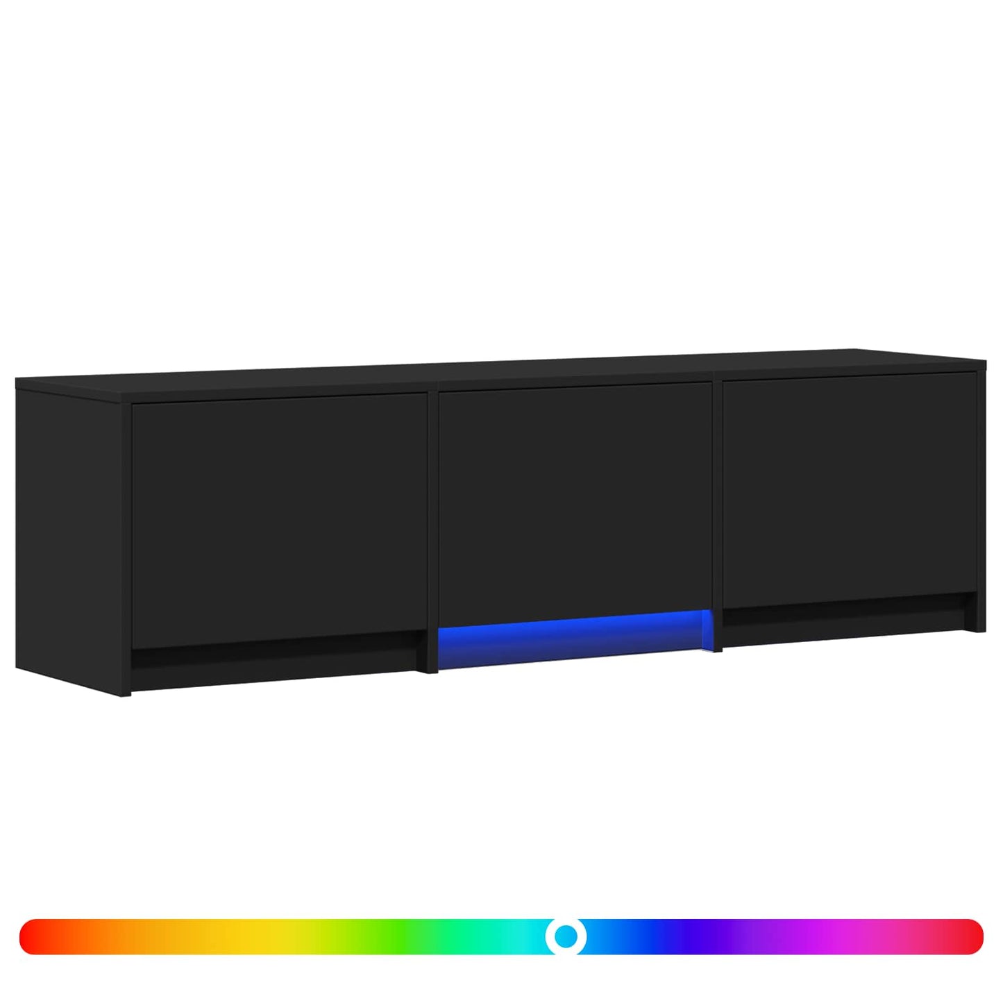 vidaXL TV Cabinet with LED Black 140 x 34 x 40 cm Engineered Wood