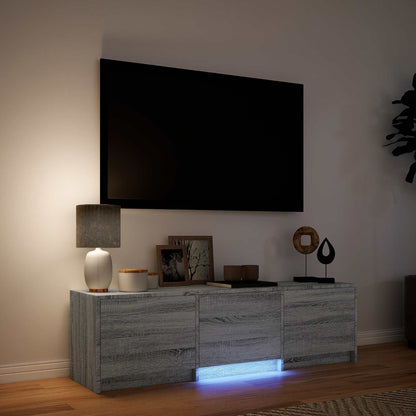 vidaXL TV Cabinet with LED with LED Grey Sonoma 140 x 34 x 40 cm