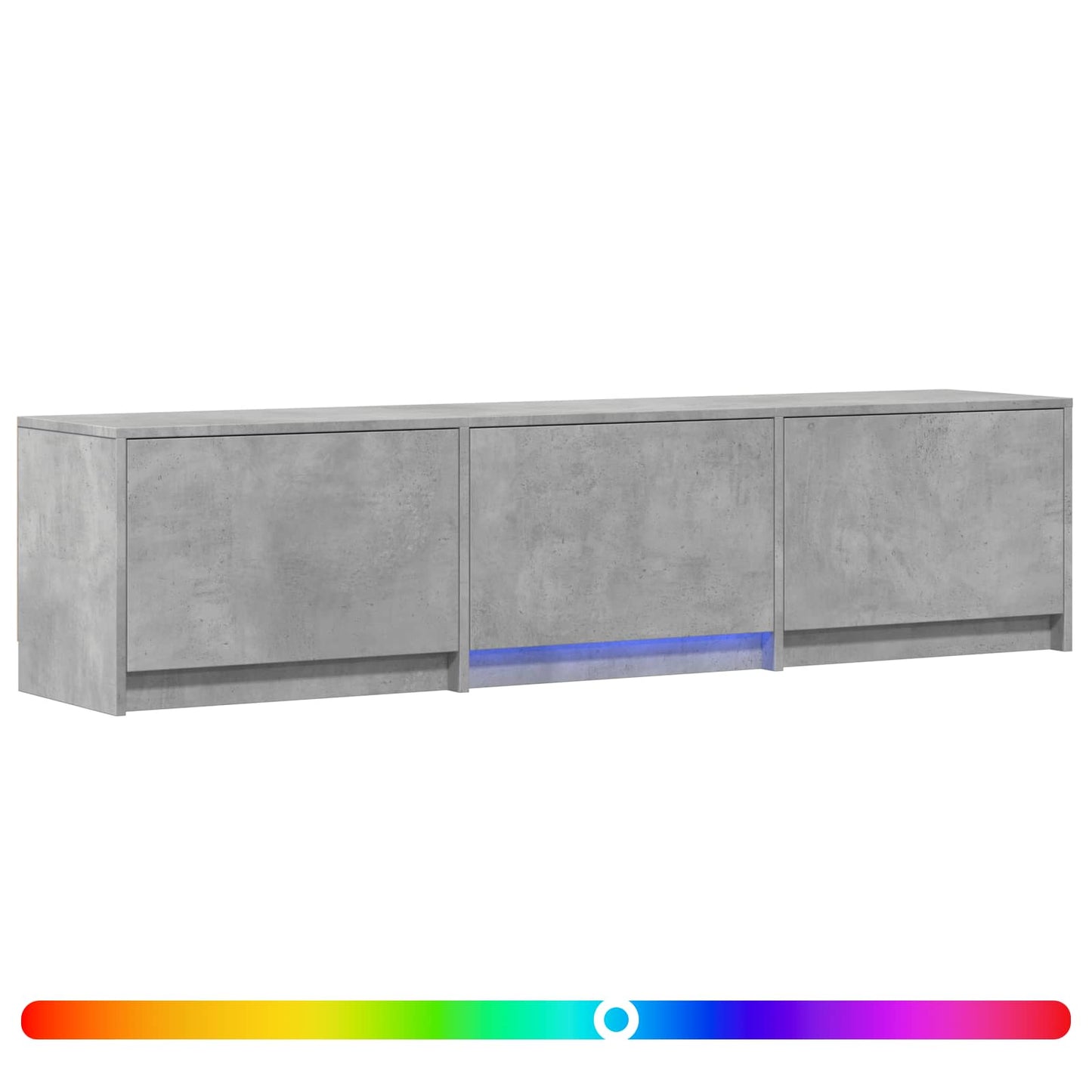 vidaXL TV Cabinet with LED with LED Concrete Grey 165 x 34 x 40 cm
