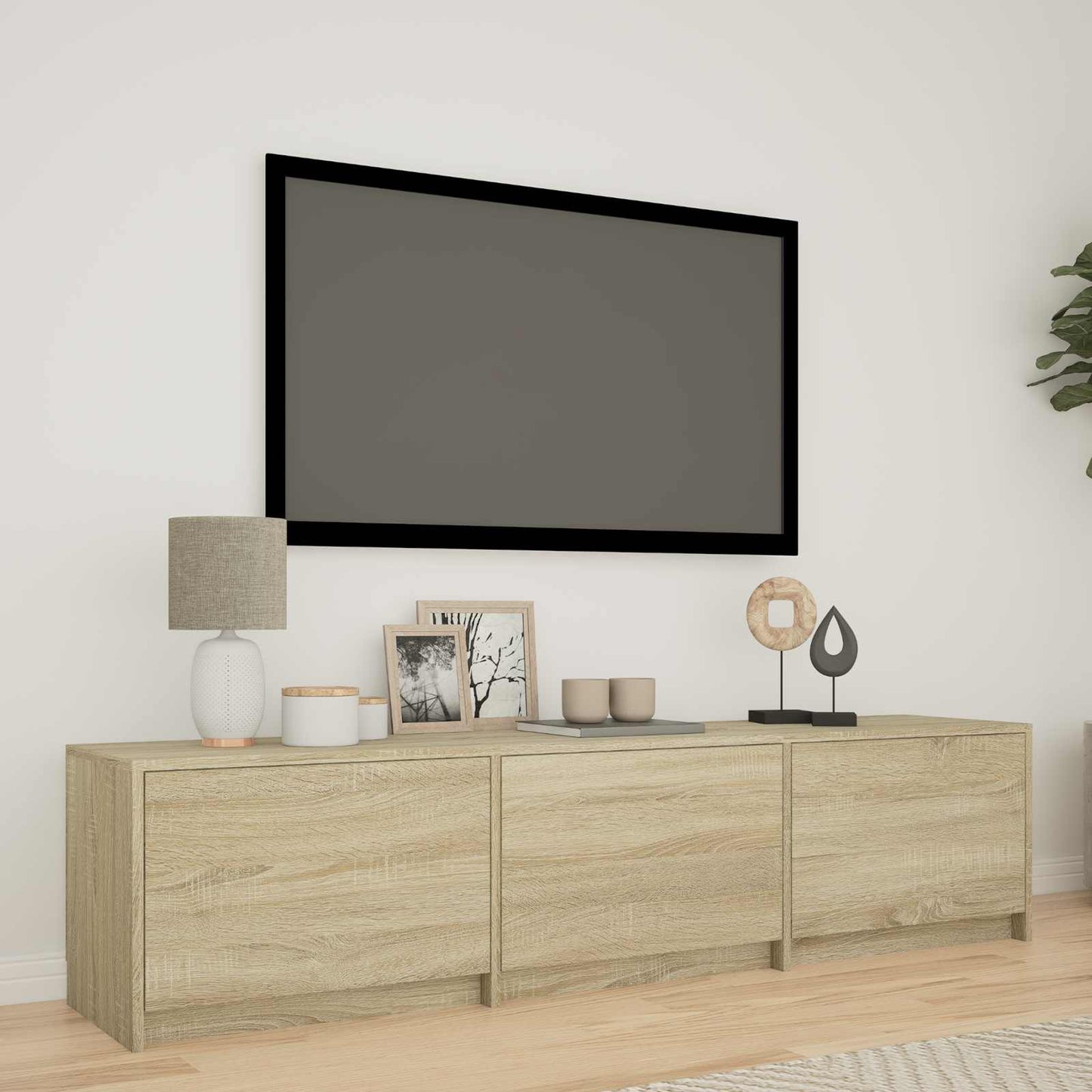 vidaXL TV Cabinet with LED Sonoma Oak 165 x 34 x 40 cm Engineered Wood