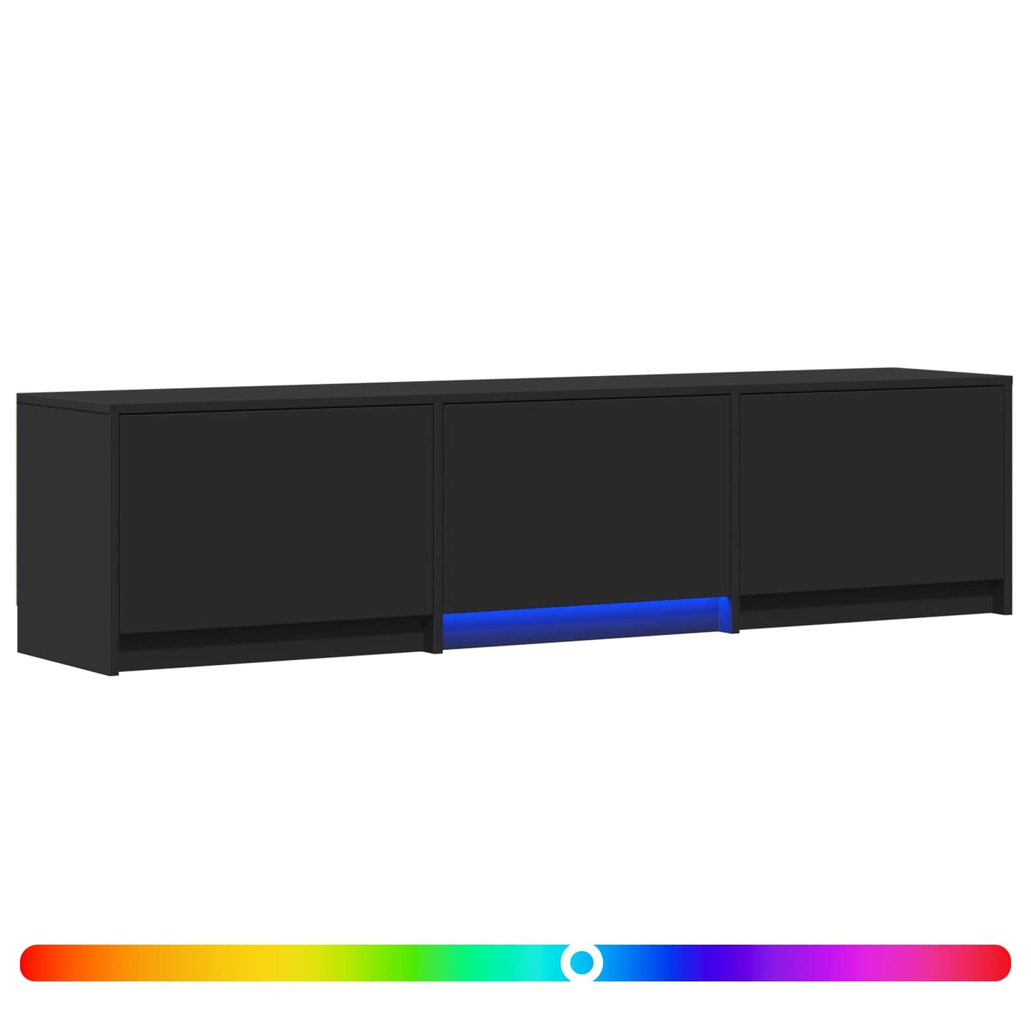 vidaXL TV Cabinet with LED Black 165 x 34 x 40 cm Engineered Wood