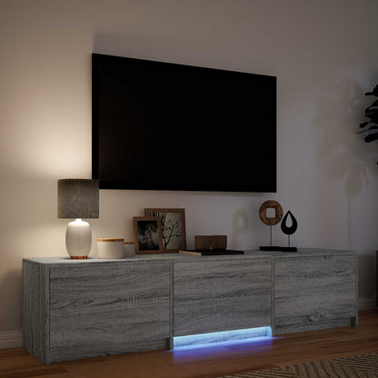 vidaXL TV Cabinet with LED with LED Grey Sonoma 165 x 34 x 40 cm