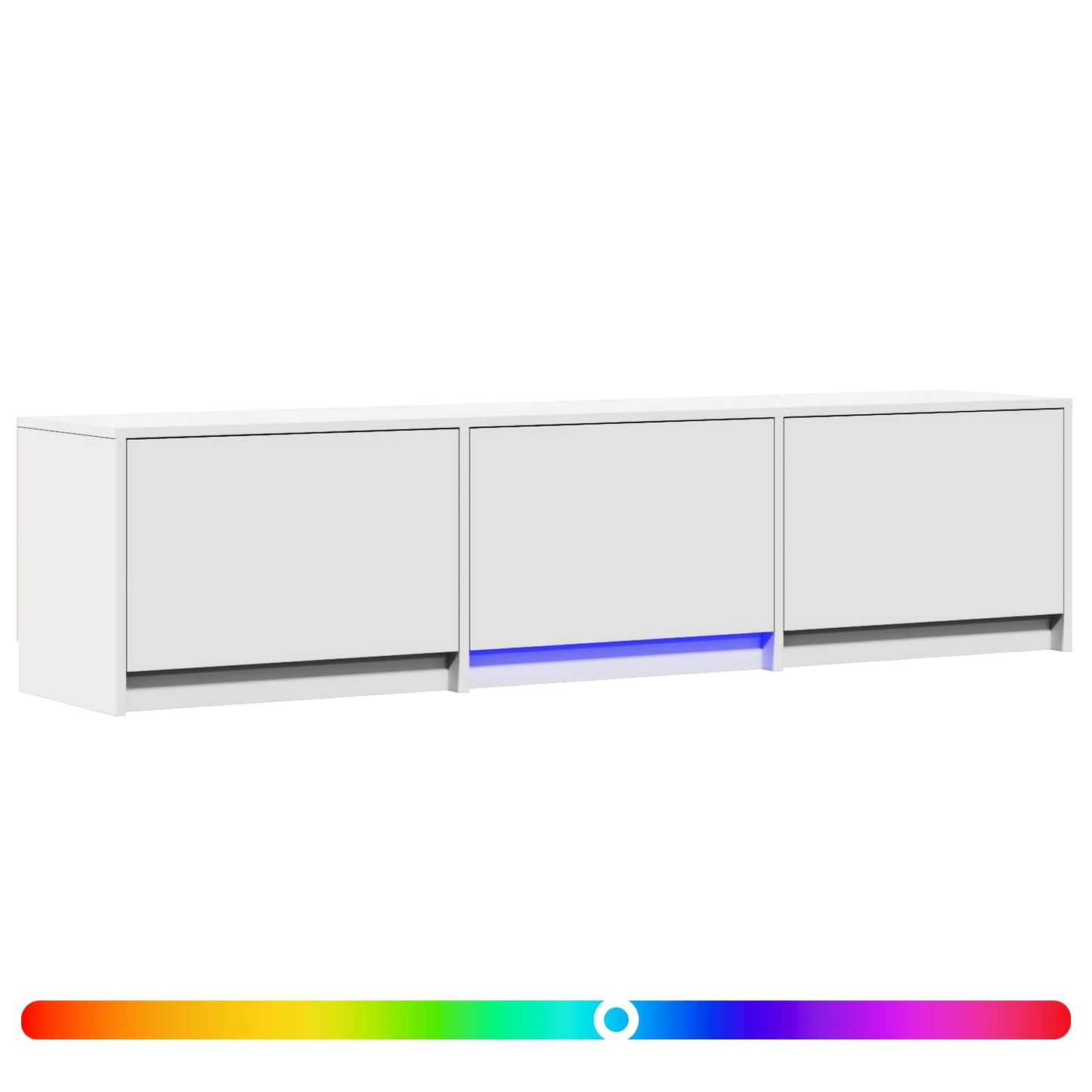 vidaXL TV Cabinet with LED White 165 x 34 x 40 cm Engineered Wood