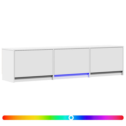 vidaXL TV Cabinet with LED White 165 x 34 x 40 cm Engineered Wood