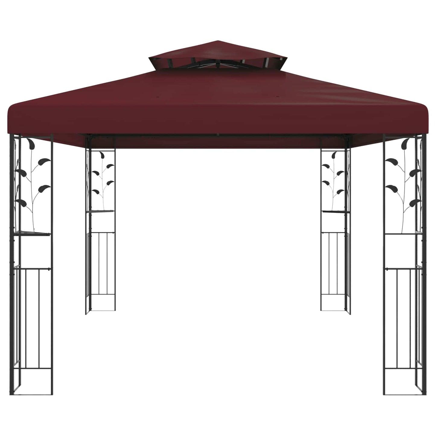 vidaXL Gazebo 3.97 x 2.96 x 2.68 m Wine Red Polyester and Steel