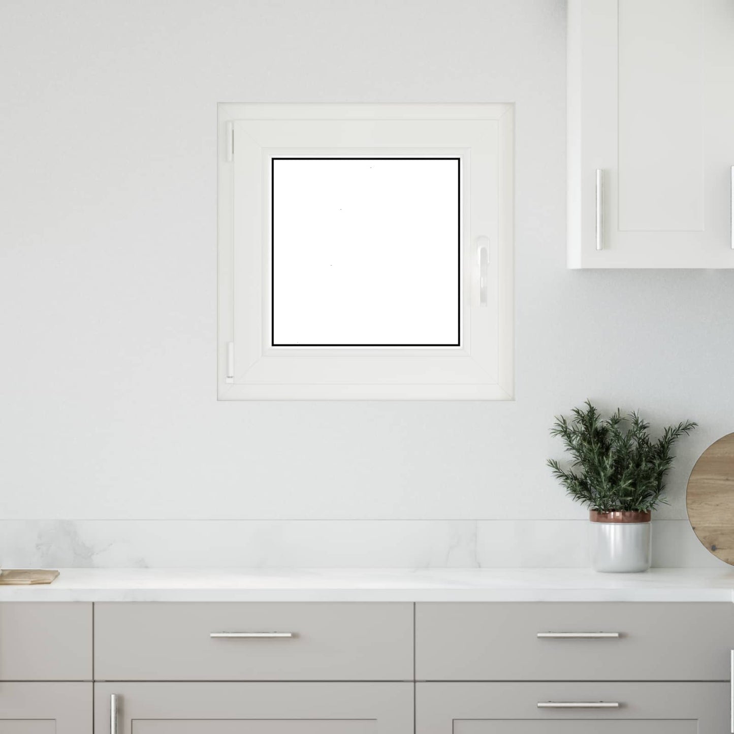 vidaXL Basement Window RISOR 60 x 60 cm PVC and Glass White