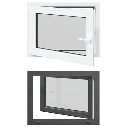 vidaXL Basement Window RISOR 80 x 60 cm PVC and Glass Anthracite