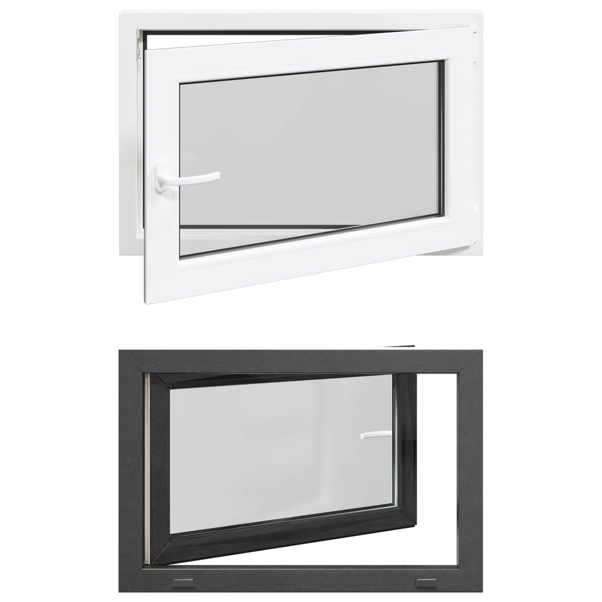 vidaXL Basement Window RISOR 80 x 70 cm PVC and Glass Anthracite