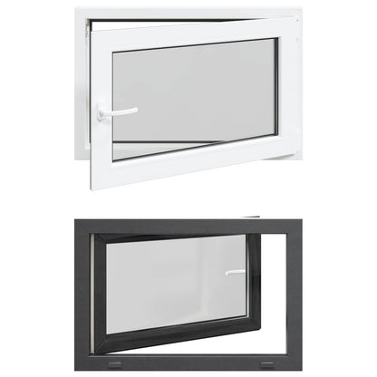 vidaXL Basement Window RISOR 80 x 70 cm PVC and Glass Anthracite