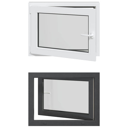 vidaXL Basement Window RISOR 80 x 60 cm PVC and Glass Anthracite