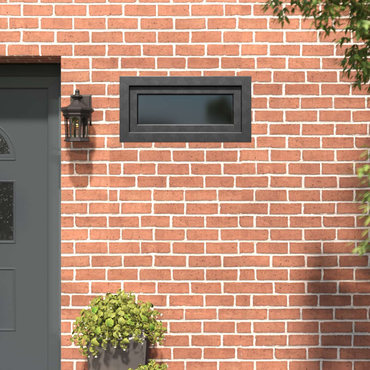 vidaXL Basement Window RISOR 80 x 40 cm PVC and Glass Anthracite