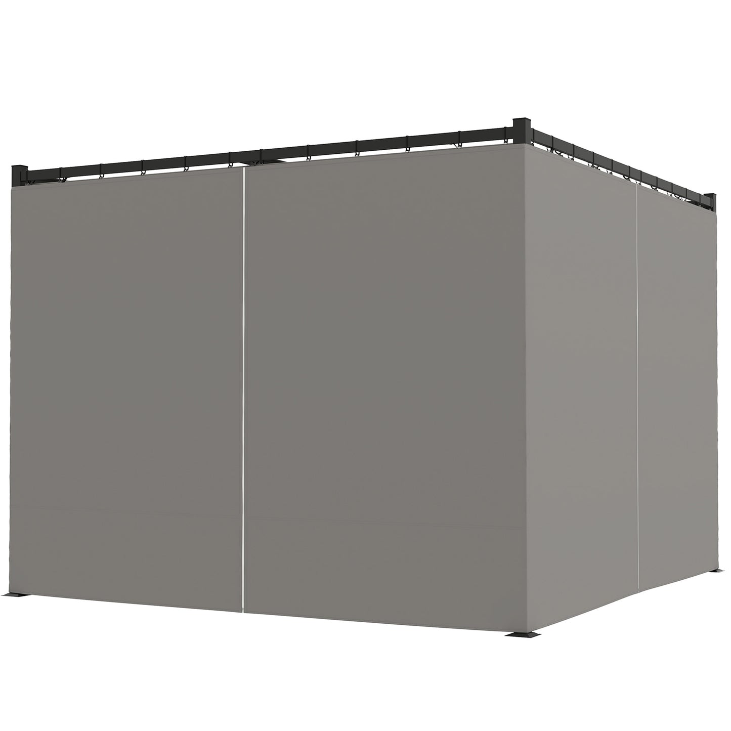 Outsunny 3 x 3(m) Pergola with Retractable Roof and Curtains, Light Grey
