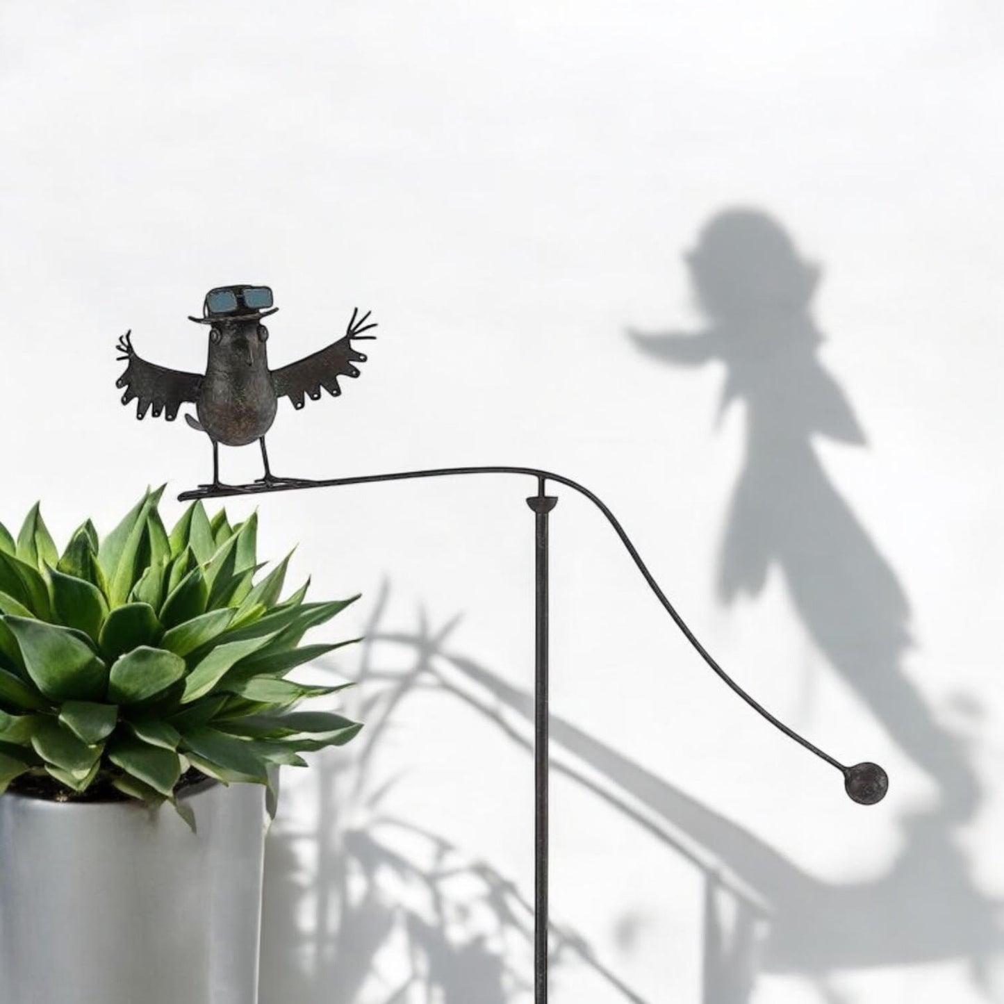 Durable Owl Bird Garden Spinner Metal Stake with Whimsical Spinning Motion - Unique Decorative Outdoor Art for Gardens, Porches, Balconies, Flower Beds, Lawns & Pots