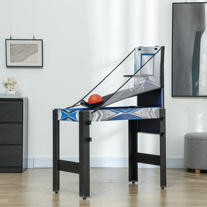 SPORTNOW 5-in-1 Multi Games Table, with Mini Pool, Table Tennis, Basketball, Hockey, Archery, Blue