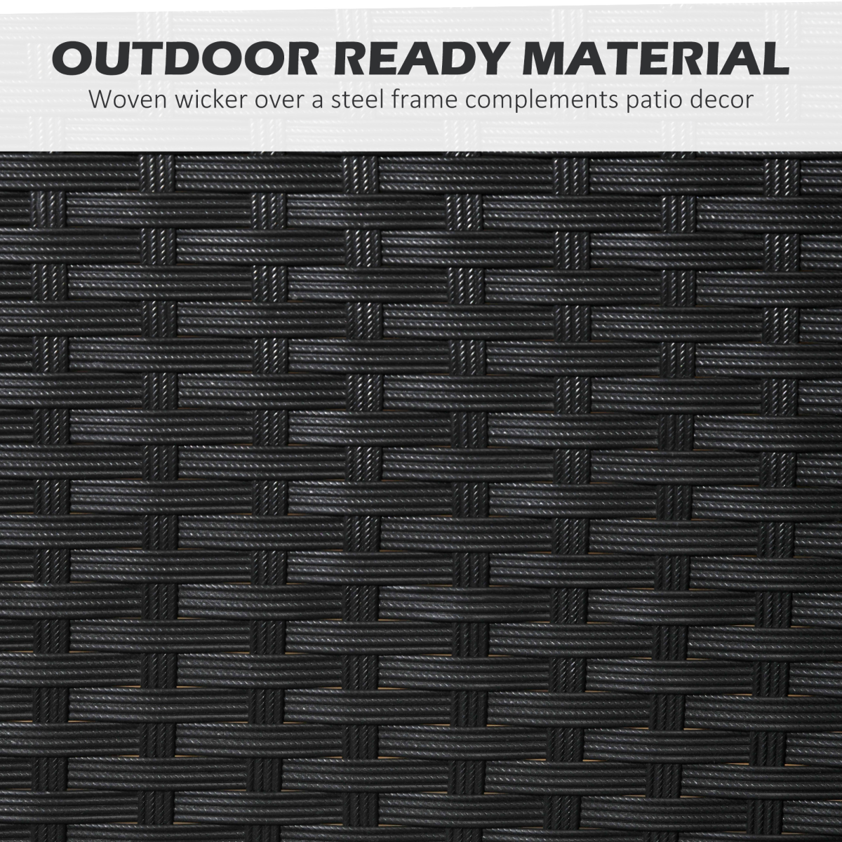 Outsunny 4 Seater Rattan Garden Dining Set Outdoor with Umbrella Hole - Black