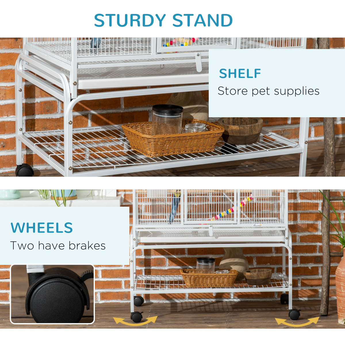 3 Tier Bird Cage W/ Stand Toy, for Canary Finch Cockatiel Parakeet Budgie