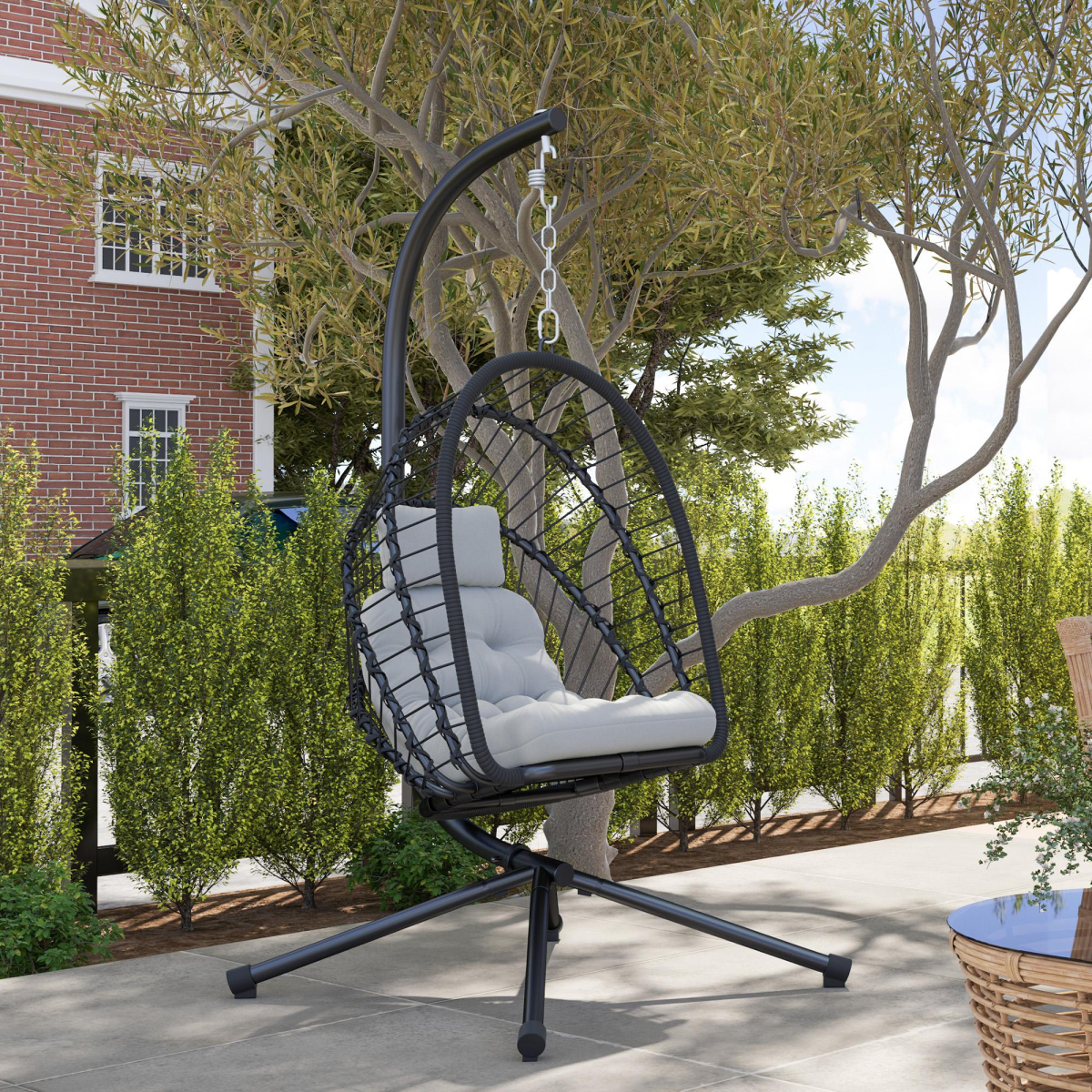 Durable Powder Coated Steel Frame Garden Storage Basket & Seat