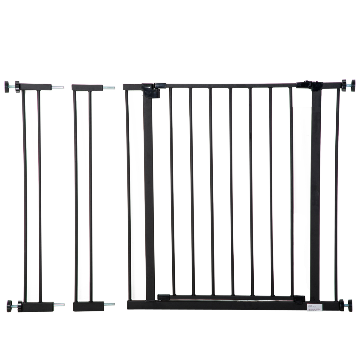 Pressure Fit Dog Gate Pet Barrier for stairs doorway, 76-107cm Width Black