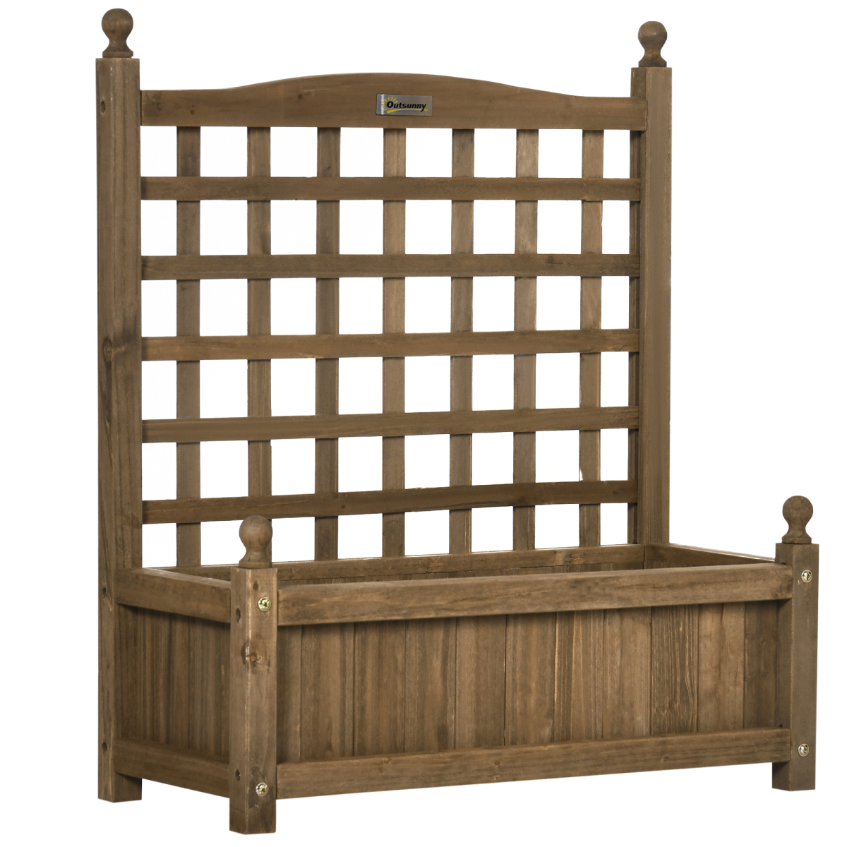 Garden Planters with Trellis for Climbing Vines Indoor Outdoor Brown