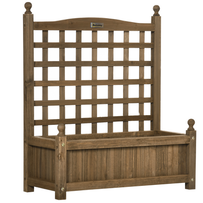 Garden Planters with Trellis for Climbing Vines Indoor Outdoor Brown