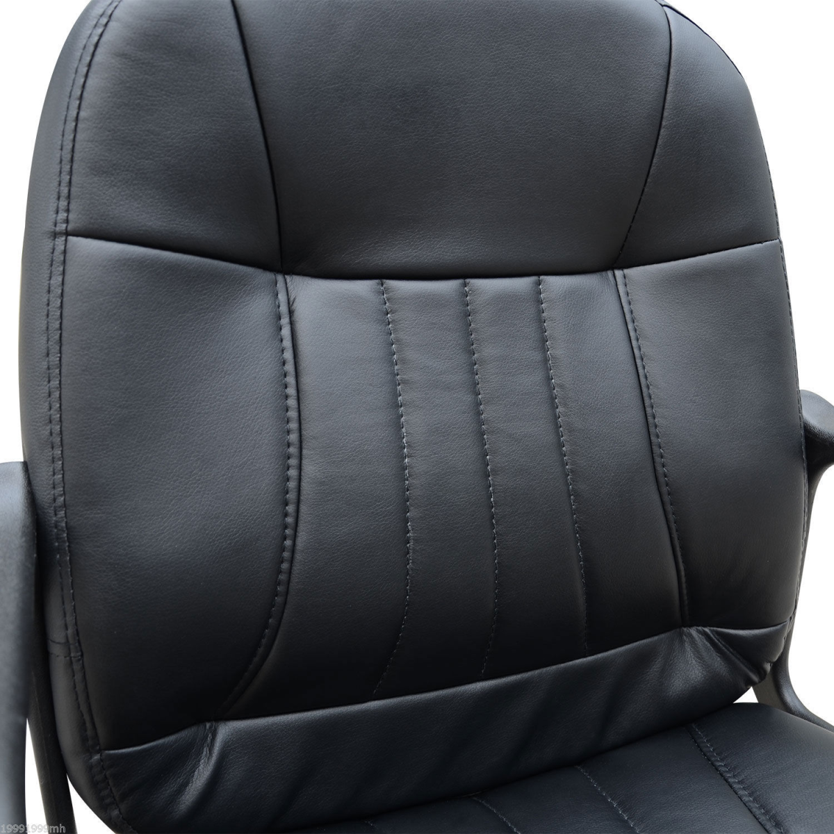 HOMCOM PU Leather Office Chair Swivel  Mid-Back Computer Desk Chair, Black
