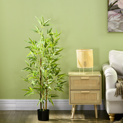 HOMCOM Artificial Plant Bamboo Artificial Tree Height 120 cm with Pot