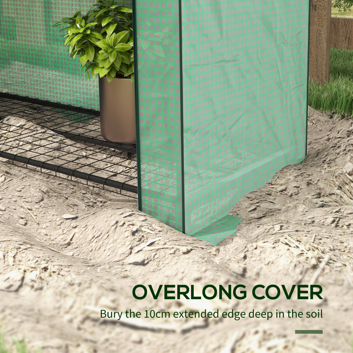 Outsunny Mini Green House with 4 Tier Shelves, 170H x 120W x 50Dcm, Green