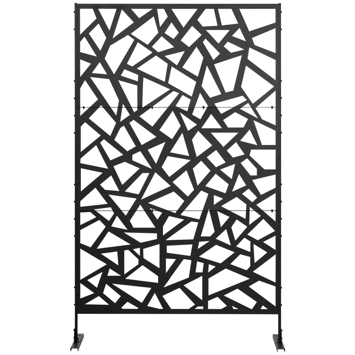 Outsunny Metal Garden Partition Screen Decorative Outdoor Divider withScrews