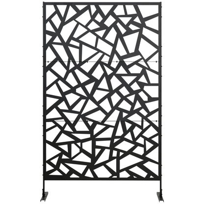Outsunny Metal Garden Partition Screen Decorative Outdoor Divider withScrews
