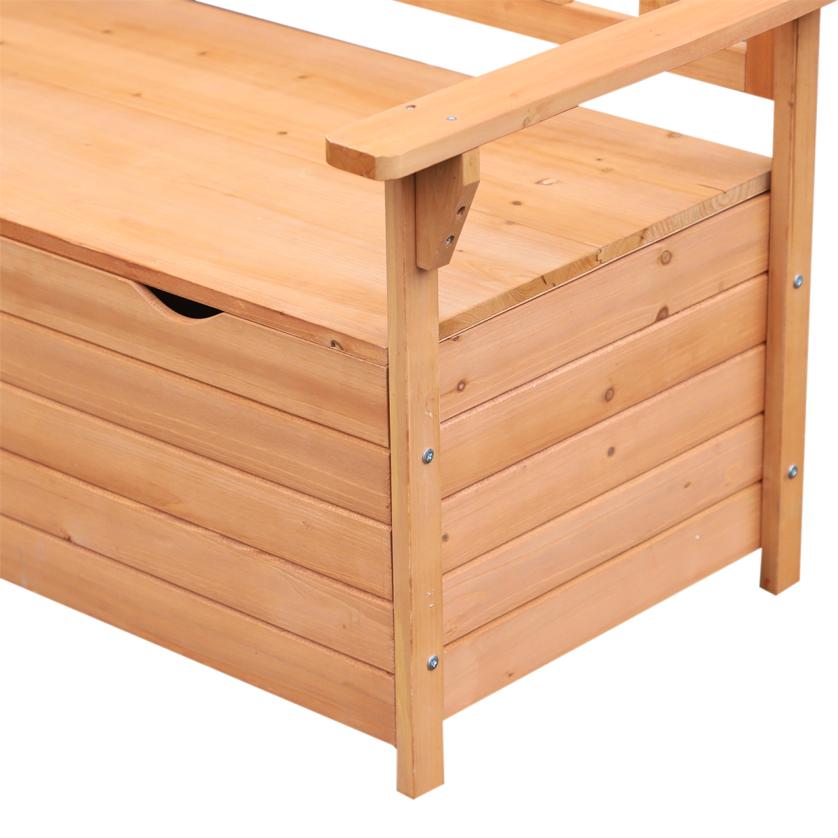 Outdoor Garden Storage Bench Patio Box All Weather Fir Wood 112 x 84 cm