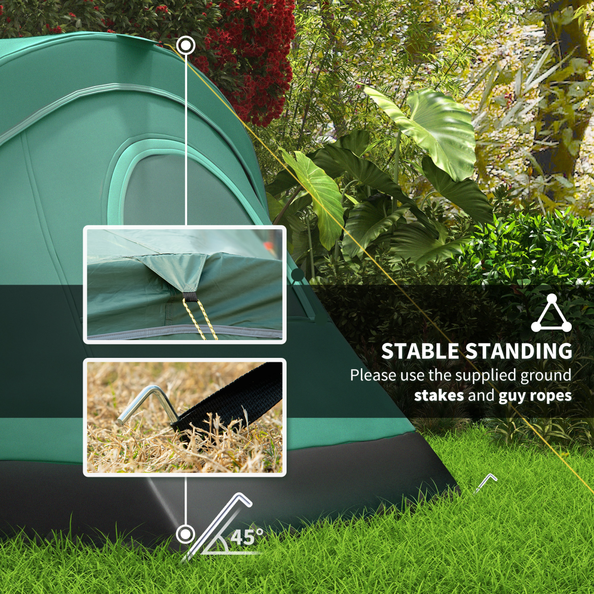 Outdoor  Camping Tent For 5-6 W/ Bag, Fiberglass & Steel Frame