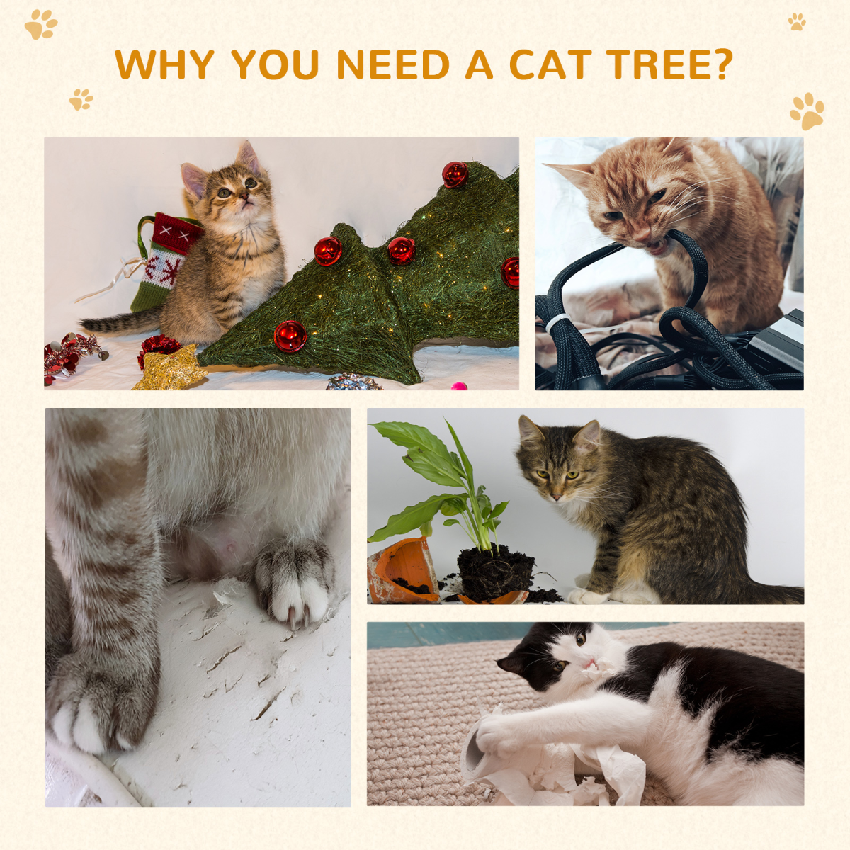 Cat Tree Kitty Activity Play Center Scratching Scratcher House Furniture 170CM