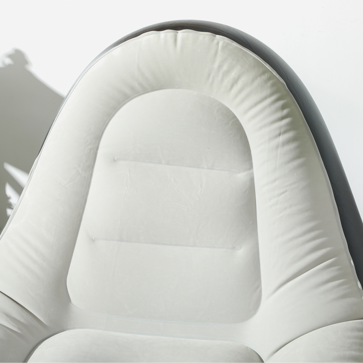 Outsunny Inflatable Chair and Foot Stool for Gaming, Reading, Watching, Grey