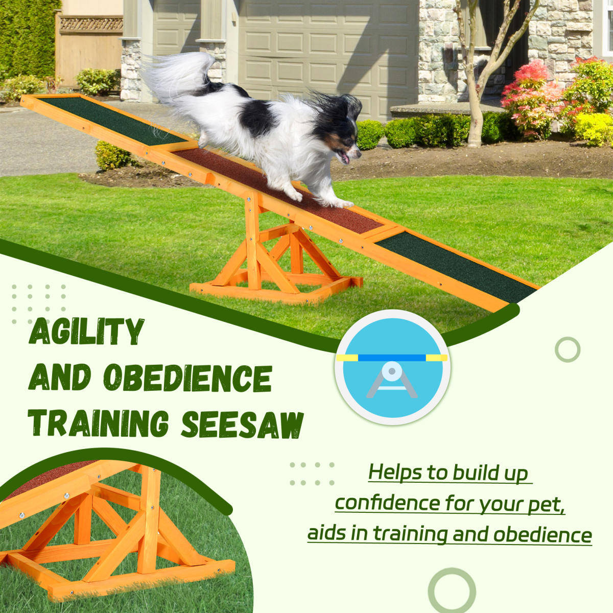 New Pet Seesaw Dog Training Agility Equipment Toy Exercise Playing Pawhut