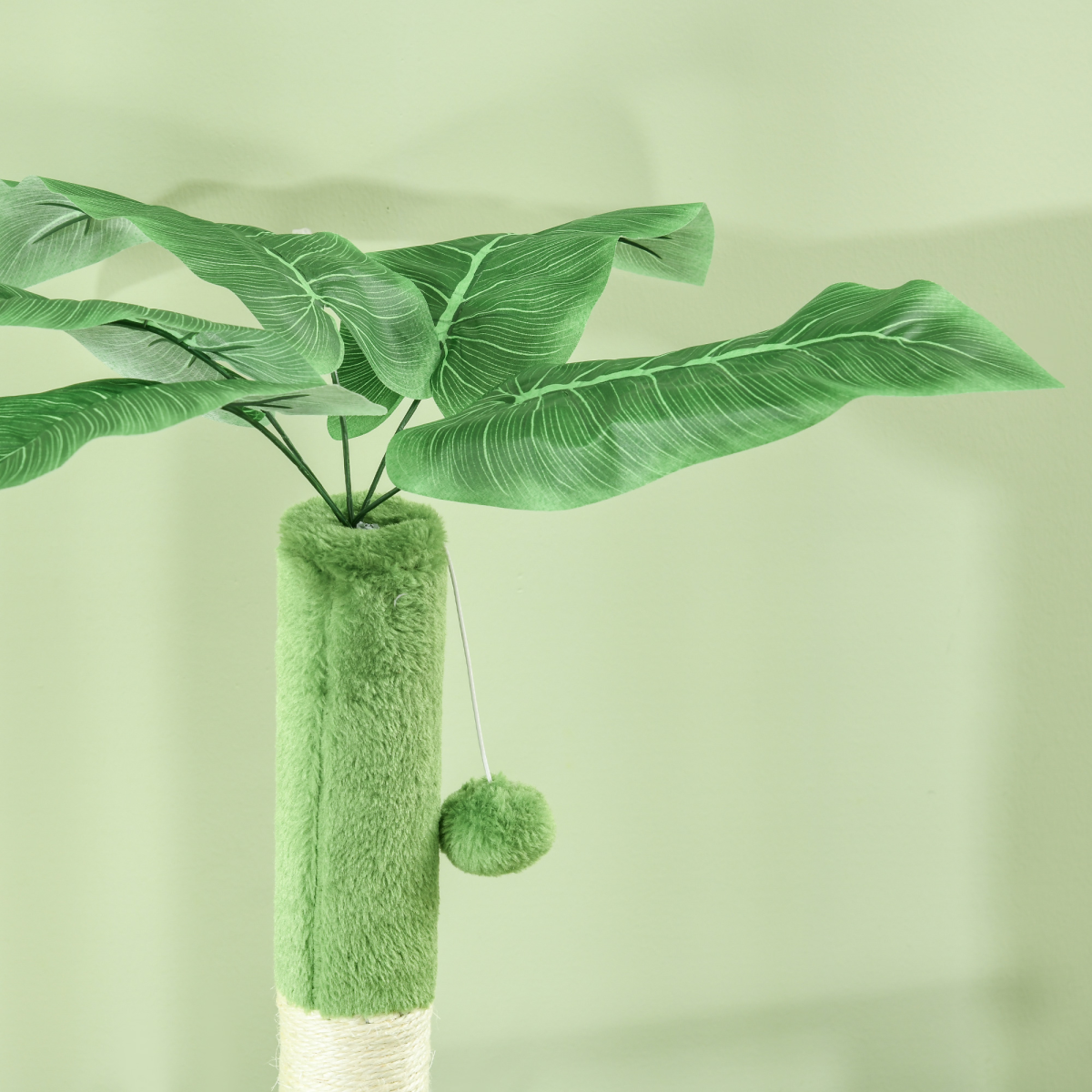 PawHut 142cm Cat Tree Tower with Scratching Post Hammock Ball Platforms Green